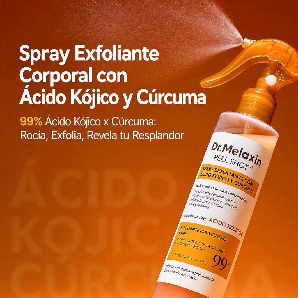 Dr. Melaxin Spray Exfoliante Corporal Ácido Kójico + Cúrcuma